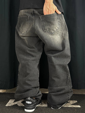 Calça Jeans Baggy Jateado Marrom