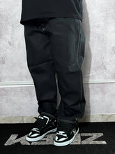 Calça Baggy Jeans Preto Costuras Brancas